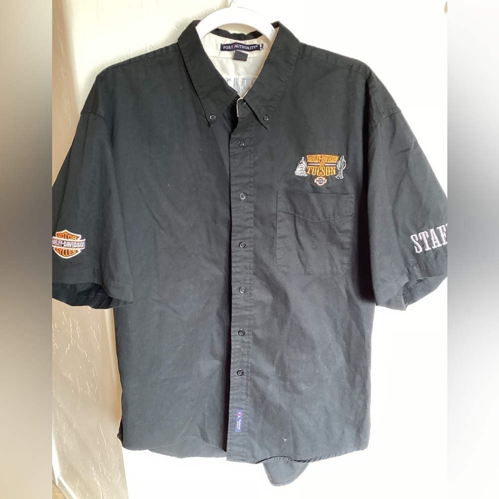Harley-Davidson Black Casual Button Down Shirt-port authority-SZ L
Team Tucson